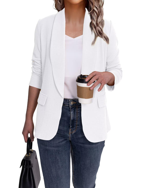 Ahlaray Women's Blazer Business Casual Lapel Collar Long Sleeve Open Front Work Office Suit Jackets Blazer, S-XL