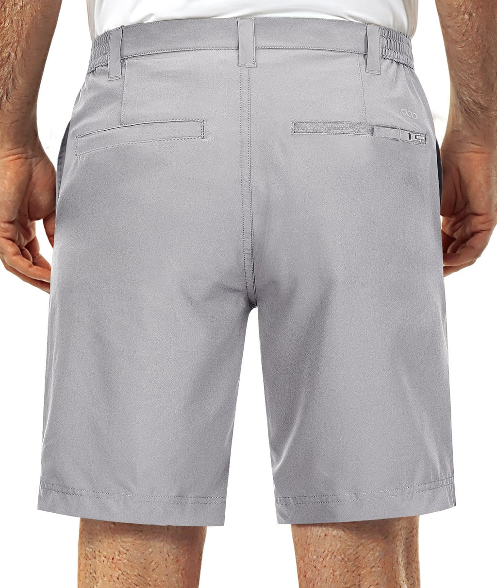 33,000ft Mens Golf Shorts 9 inch Inseam Quick Dry Elastic Waist Classic-Fit Drawstring Dress Shorts Hiking Fishing Business