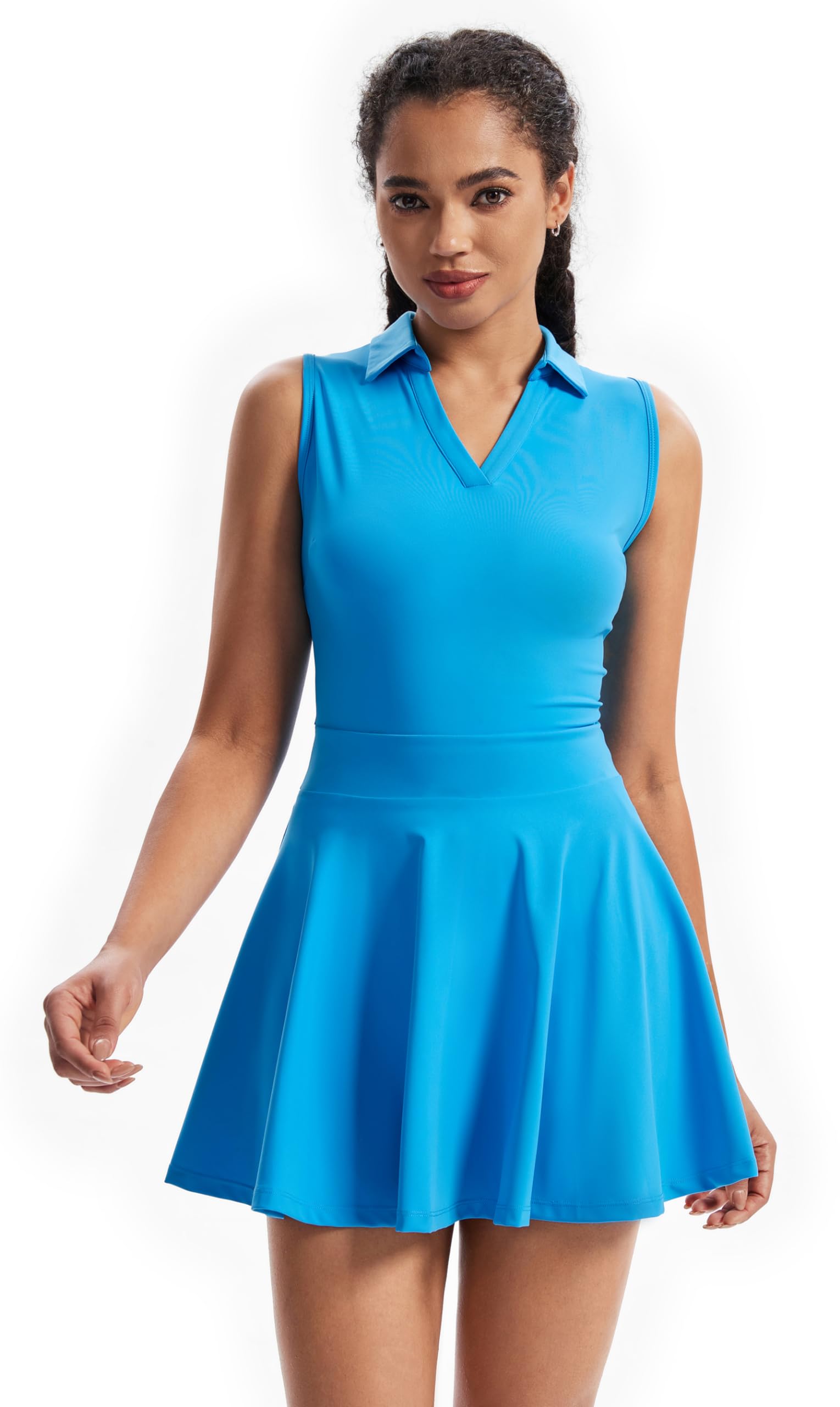Cute Golf Tennis Dress Workout Athletic Dresses for Women with Shorts Pockets 2 Piece Sets Outfits Summer Clothes