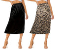 Ellames Women's 2 Pieces Half Slips for Under Dresses Satin Long Underskirt Half Slip Shirt Skirt Extender
