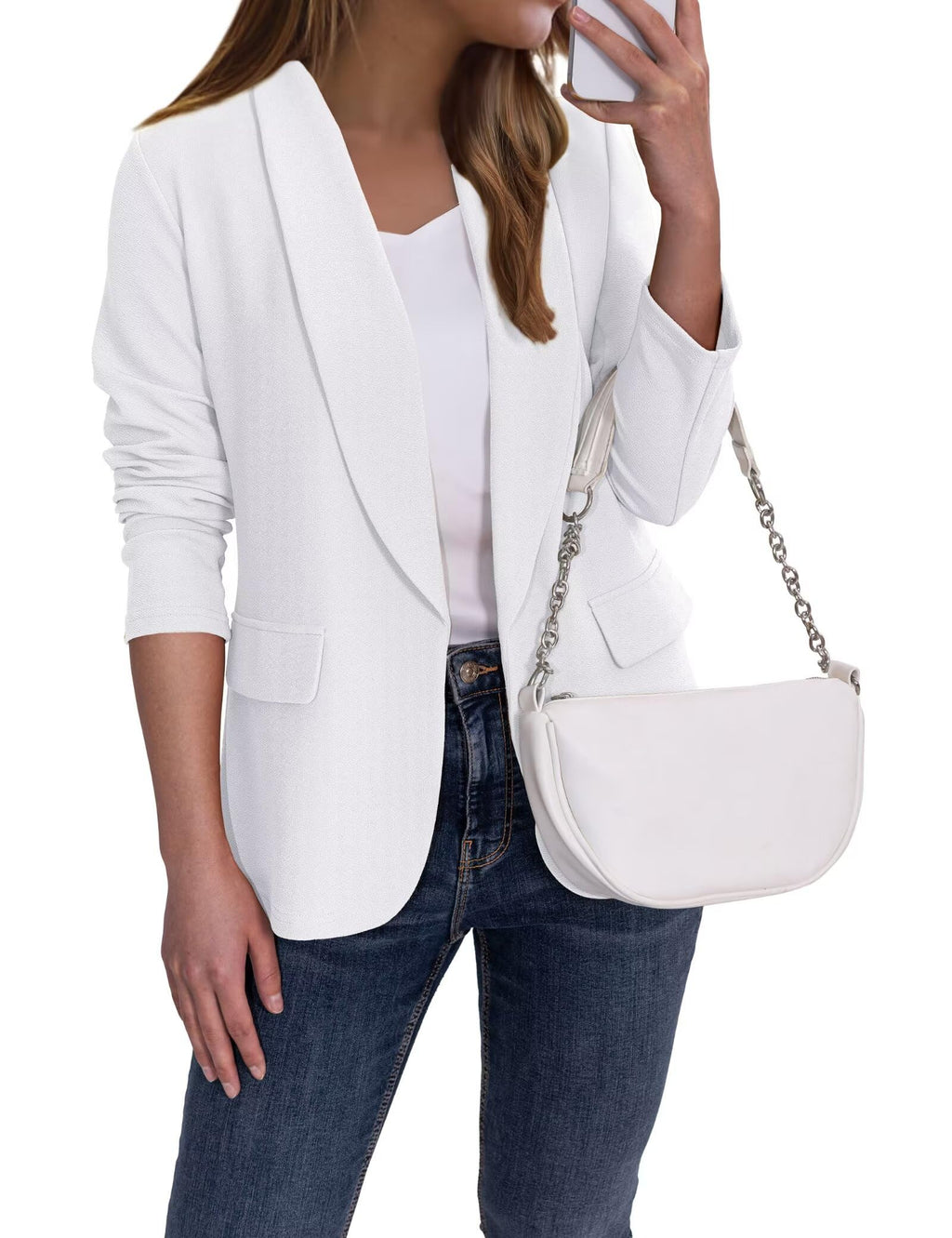 Ahlaray Women's Blazer Business Casual Lapel Collar Long Sleeve Open Front Work Office Suit Jackets Blazer, S-XL