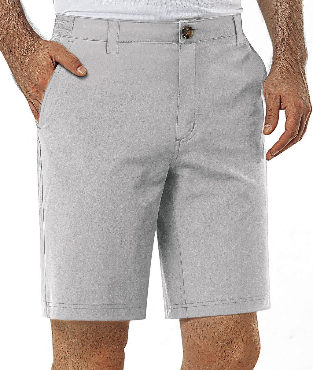 33,000ft Mens Golf Shorts 9 inch Inseam Quick Dry Elastic Waist Classic-Fit Drawstring Dress Shorts Hiking Fishing Business