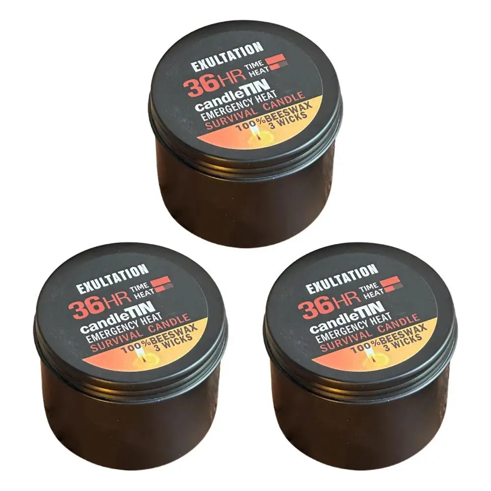 1/2/3pcs Emergency Candle 36 Hour 3 Wick Long Lasting Beeswax Survival Candle with Aroma for Home Camping Fishing