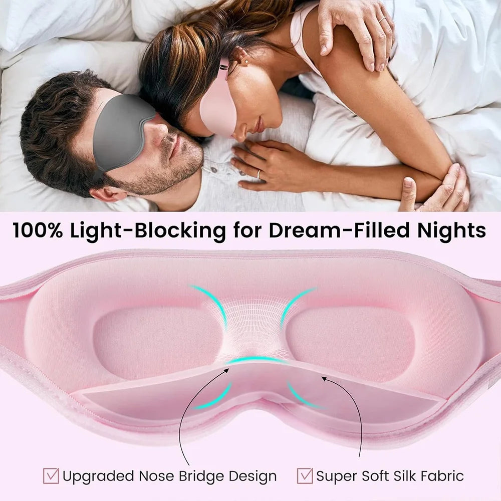 3D-shaped men's and women's sleep eye masks provide perfect light-blocking, are soft and comfortable, suitable for travel A-DH