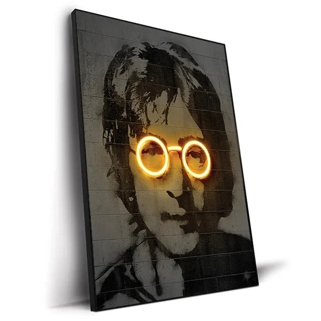 Abstract Neon Design Rapper Star Posters 2Pac Hip Hop Singers Wall Art Pictures Graffiti Canvas Painting Home Room Bar Decor