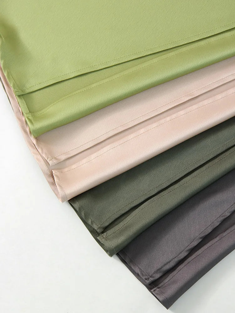 Satin Side-Slit Elegant Maxi Skirt