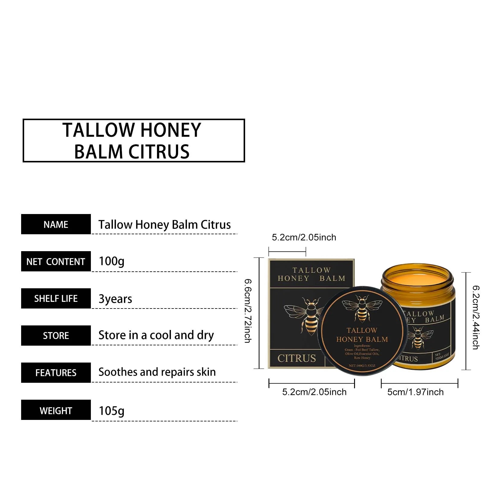 Tallow Honey Balm/Face Firming Moisturizer