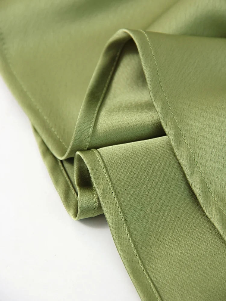 Satin Side-Slit Elegant Maxi Skirt