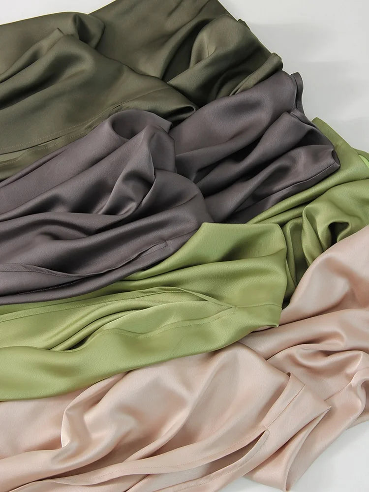 Satin Side-Slit Elegant Maxi Skirt