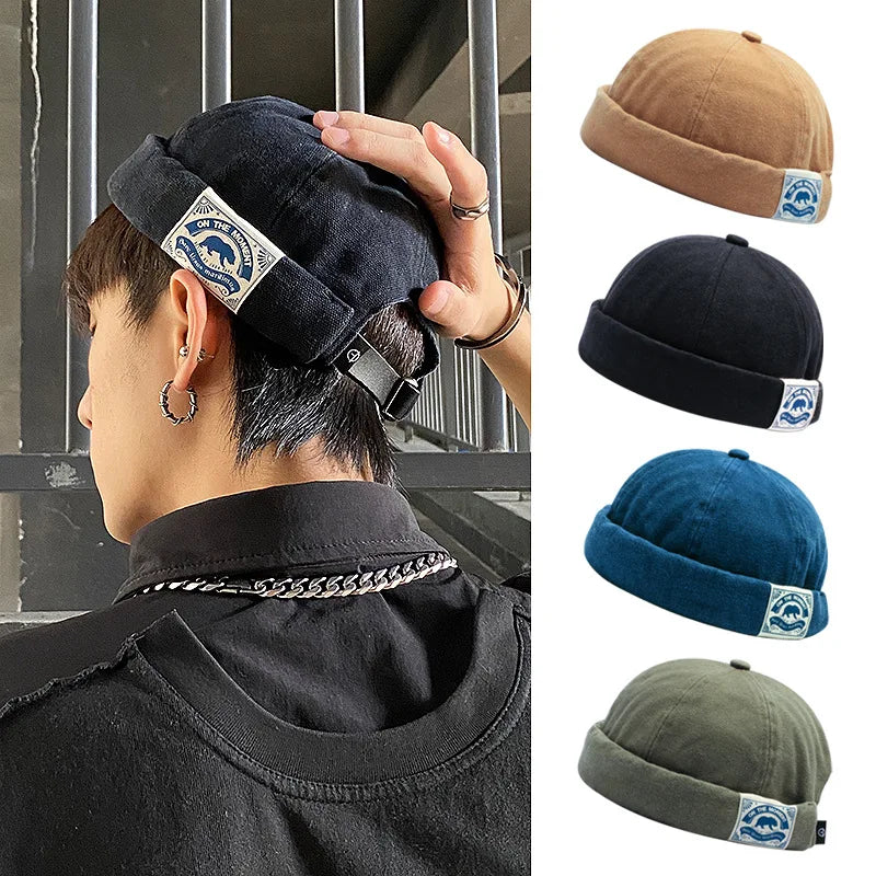 Bocca Docker Cap Skullcap Beanie Brimless Hat For Men Women Solid Color Cotton Breathable Adjustable Bonnet Hip Hop Fashion Cap