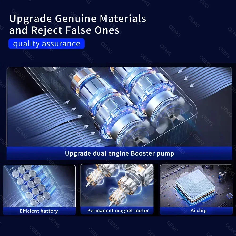 Wireless Car Air Pump Portable Air Compressor Electric Tire Inflator with LCD Digital Display for Car Motorcycles Bicycle Ball