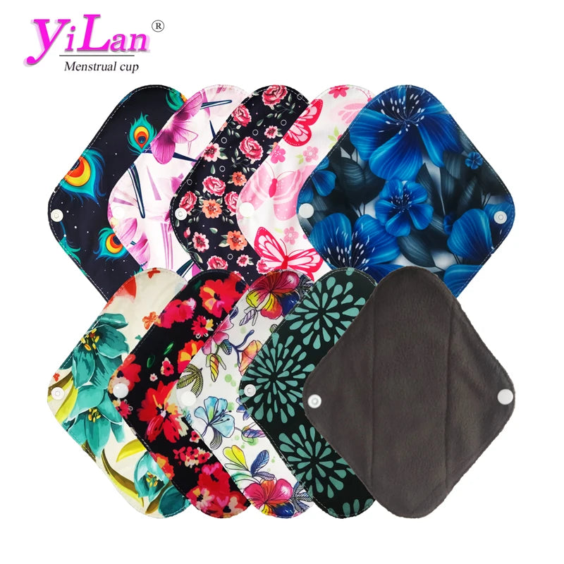 5/10pcs Reusable Menstrual Pad Female Breathable Heavy Flow Bamboo Charcoal Washable Sanitary Napkin Women Cloth Sanitary Napkin