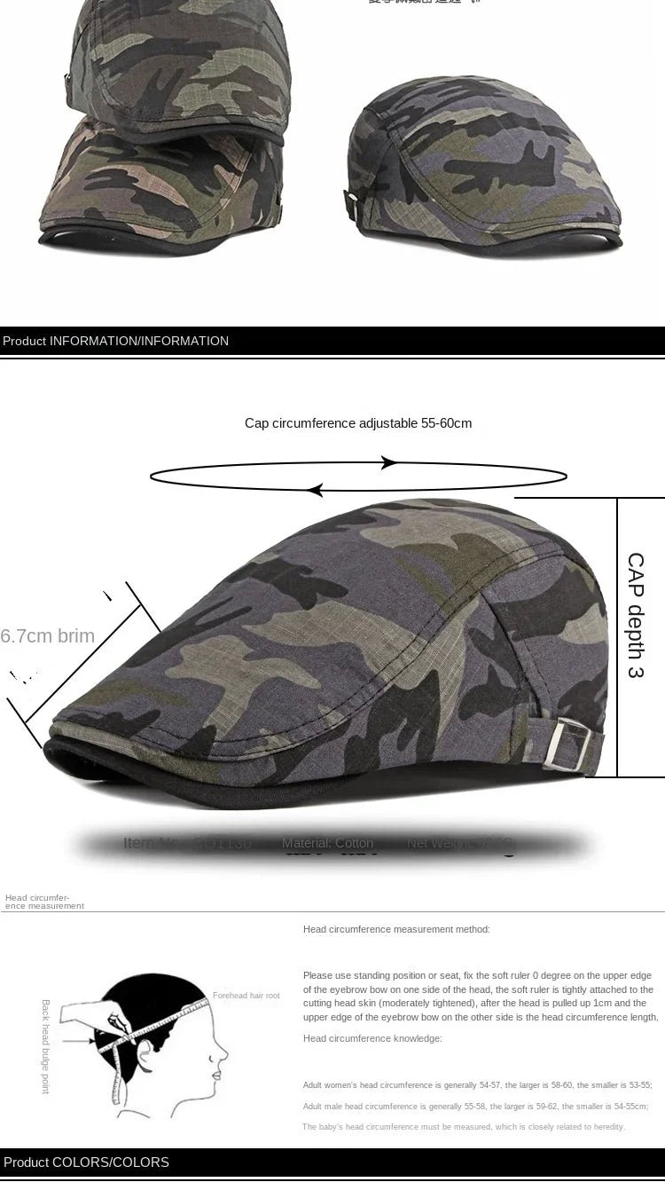 Camo Newsboy Cap