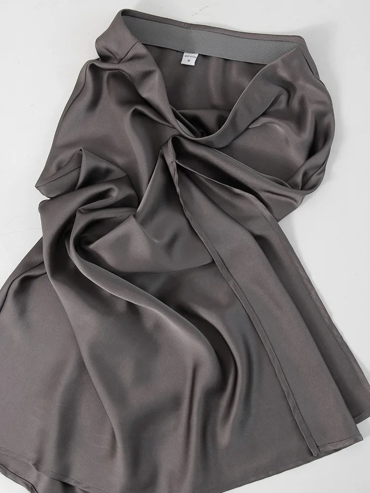 Satin Side-Slit Elegant Maxi Skirt